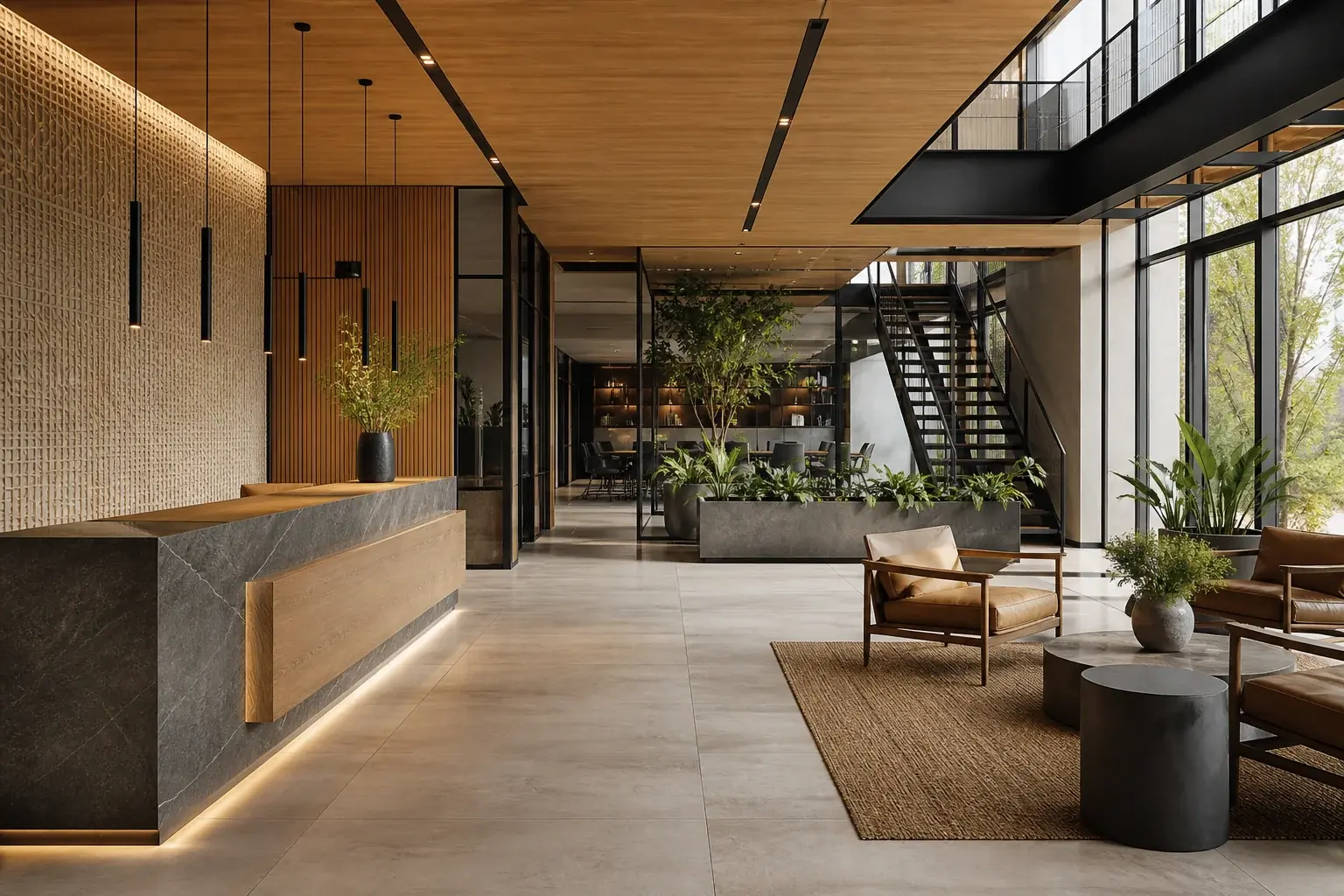 Imaginary Nairobi commercial interior showing coordinated design and construction quality